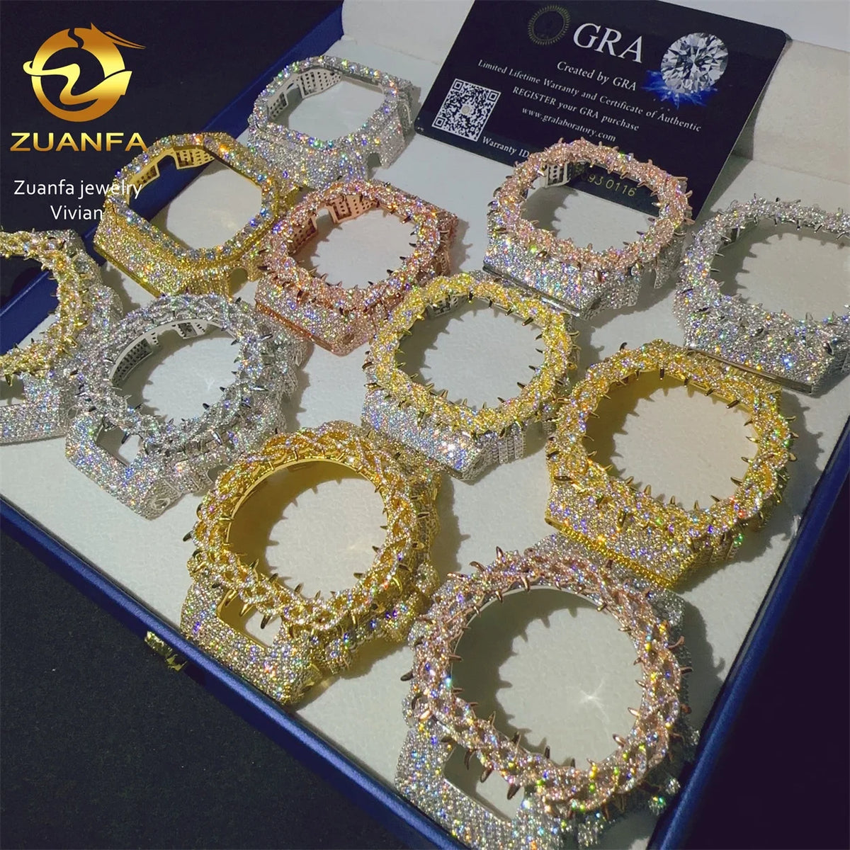 Iced Out Paas Diamond Tester Hip Hop Jewelry DW5600A1 DW5600 Brass VVS Moissanite Diamond Watch Case Bezel
