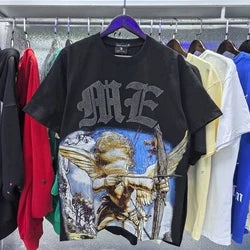2026 High Quality Cotton Gothic Short Sleeve Skull Printed Hot Drilling T-shirts Low Price Wholesale GUAPI Men's T-shirts