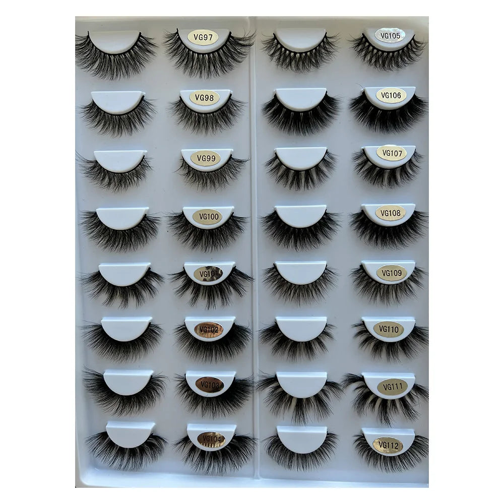 Wholesale Vegan FAUX Mink Eyelashes 25mm 3D Fluffy Full Strip Lashes with Box Cruelty-Free Vendors