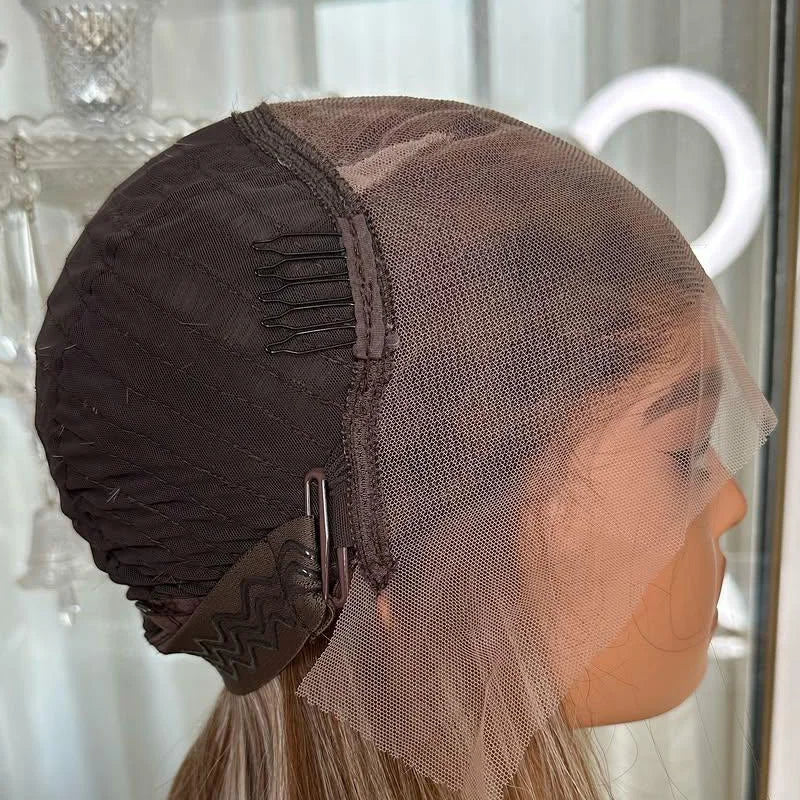 Highlight Blonde Wigs Human Hair 13x6 Full Frontal Wigs 100% Cuticle Aligned Virgin Hair Glueless Wigs for Woman