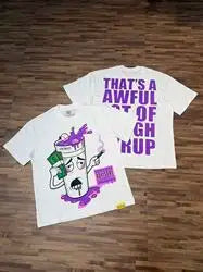 THAT'S AWFUL LOT COUGH SYRUP Men's Oversized Loose Fit T-shirt 100% Cotton Satin Fabric Breathable Anti-Pilling Character
