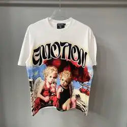 2026 High Quality Cotton Gothic Short Sleeve Skull Printed Hot Drilling T-shirts Low Price Wholesale GUAPI Men's T-shirts