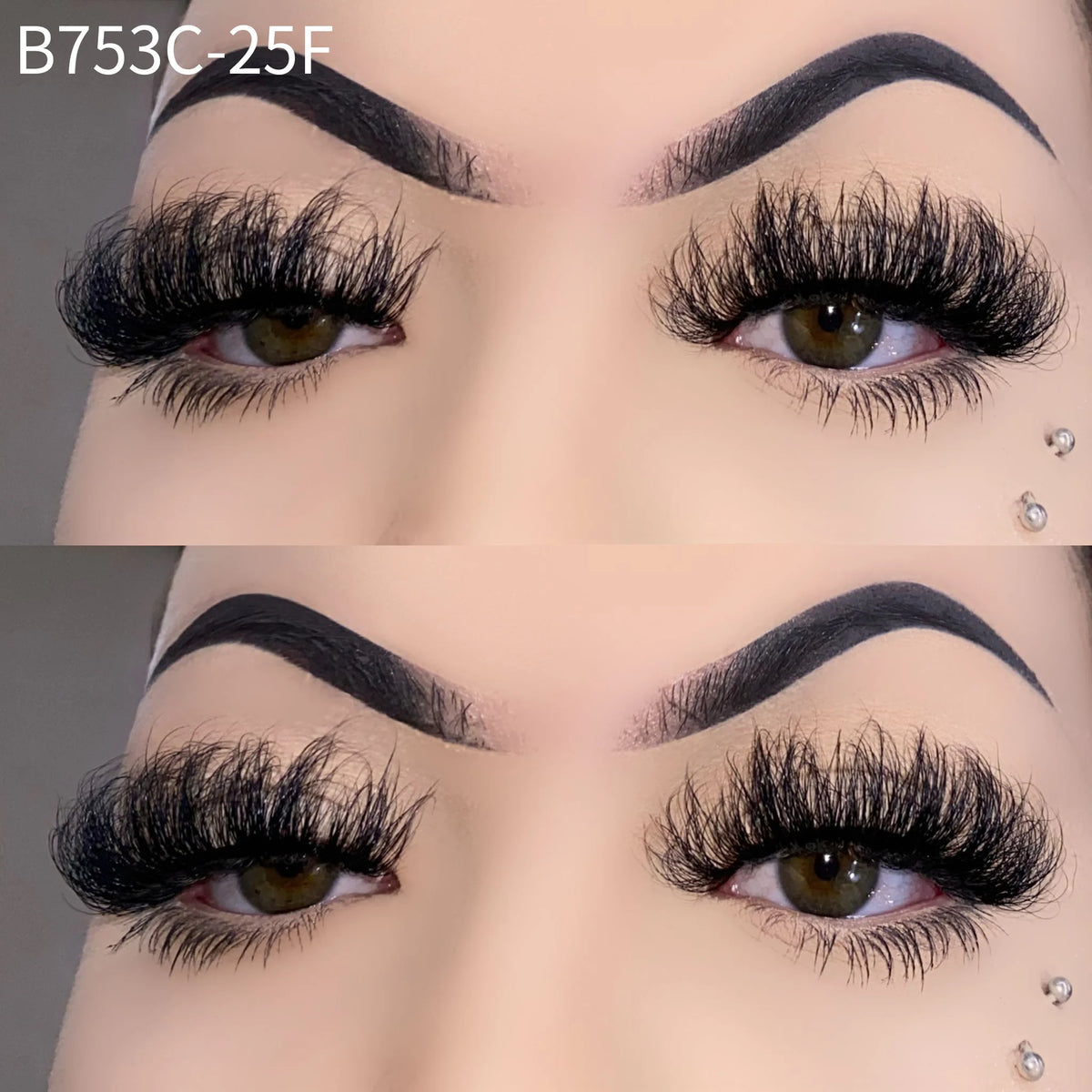 Wholesale Vendor  Russian 5D 3D Curl Real Cils Natural Eyelash Mink Spiky Wispy Faux Cils Synthetic Hair Faux Lash Strips - B753C-25F 25mm Lashes / Dramatic / Mix