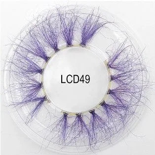 Heart Girl Wholesale  Lash  3D Colourful Lashes Natural Fluffy 25mm Mink False Full Strip Eyelash Boxes Custom logo - Mix / Plastictray+cover / LCD49
