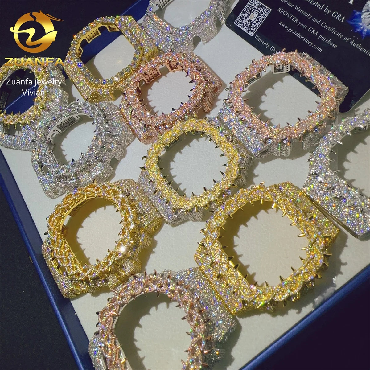 Iced Out Paas Diamond Tester Hip Hop Jewelry DW5600A1 DW5600 Brass VVS Moissanite Diamond Watch Case Bezel