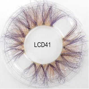 Heart Girl Wholesale  Lash  3D Colourful Lashes Natural Fluffy 25mm Mink False Full Strip Eyelash Boxes Custom logo - Mix / Plastictray+cover / LCD41