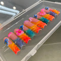 Hot Selling Rectangular Head French Gold Line 3D Floral Design Reusable Full Cover Nail Tips Handmade Press-on Nails Finger Glue - JY-499 / 0.05KG / S1