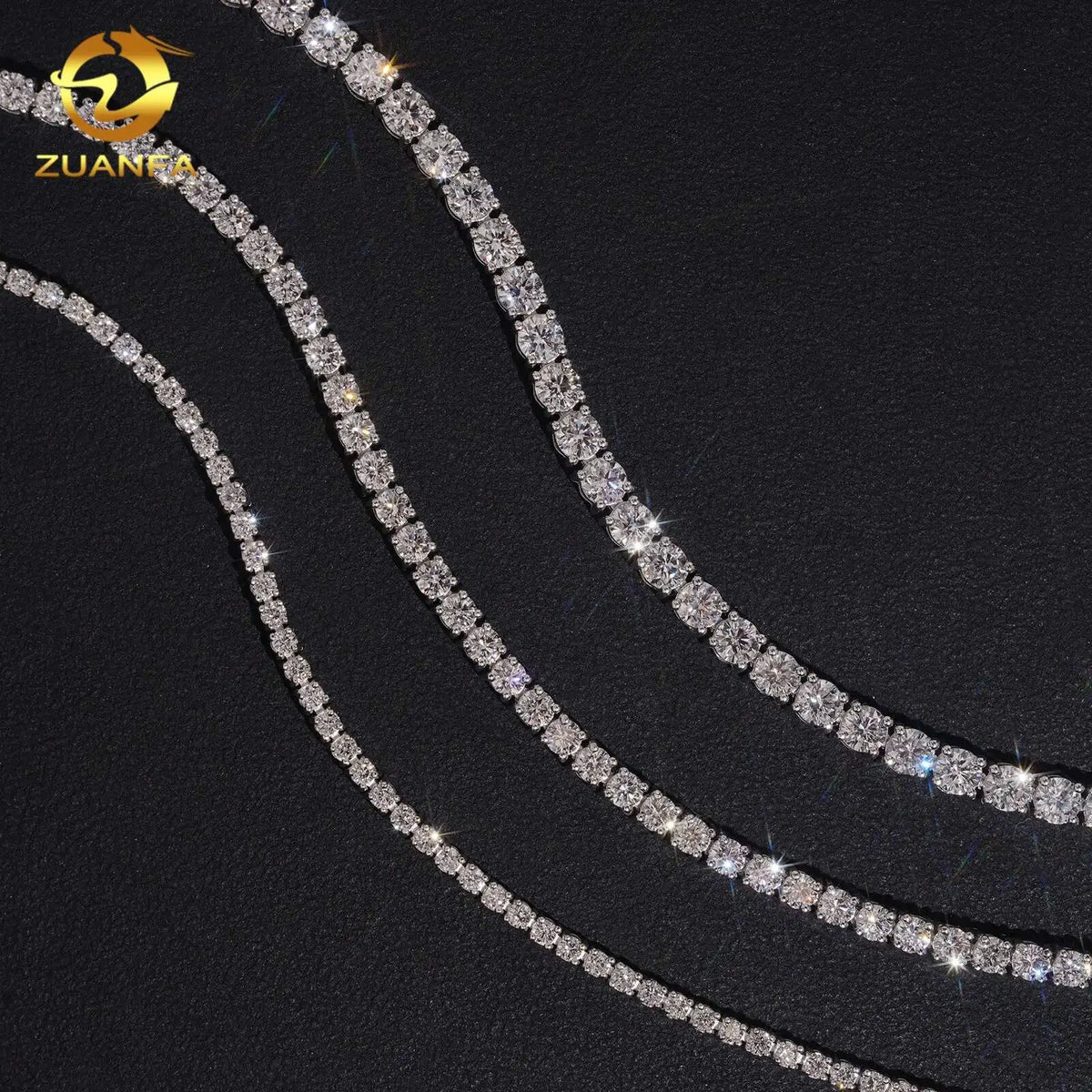 Luxury Lab Grown Diamond Tennis Necklace Solid 925 Silver Rhodium Plated NGTC Certificate Lab diamond Classical Tennis Chain