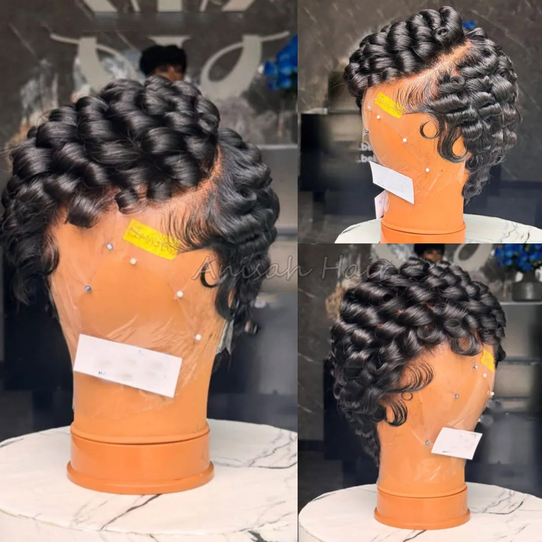 13x4 13x6 for Pixie Cut Curly Human Hair Wigs for Women Baby Hair Short Bob Frontal Lace Wigs Transparent Lace Available Various