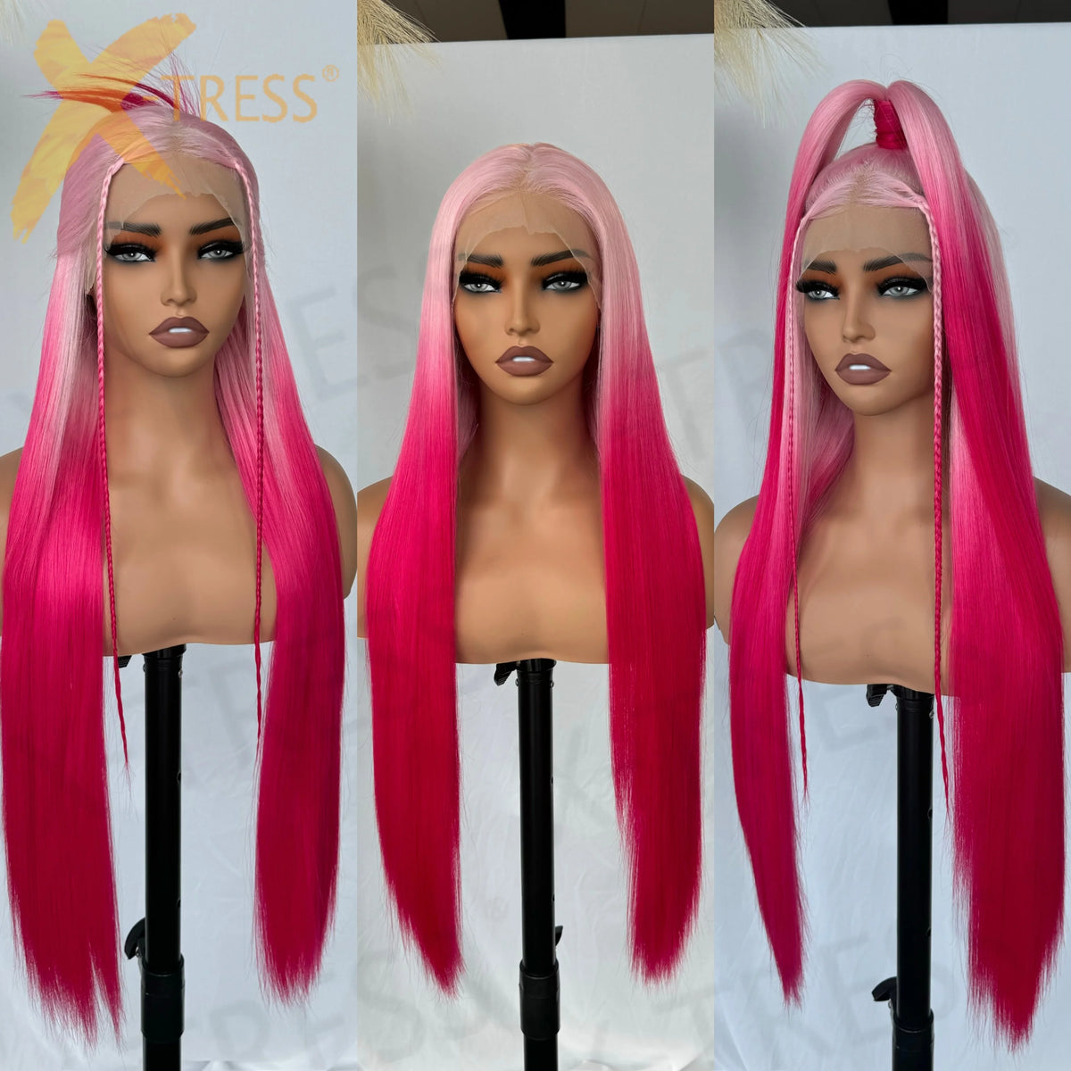 Chocolate Dark Brown Lace Front Wig 13x6 Synthetic Long Straight Glueless Dark Brown Wig for Black Women Beginner Friendly - 30 inches / DR3701