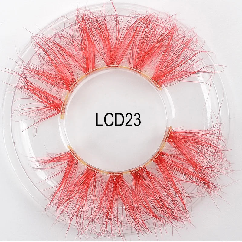 Heart Girl Wholesale  Lash  3D Colourful Lashes Natural Fluffy 25mm Mink False Full Strip Eyelash Boxes Custom logo - Mix / Plastictray+cover / LCD23