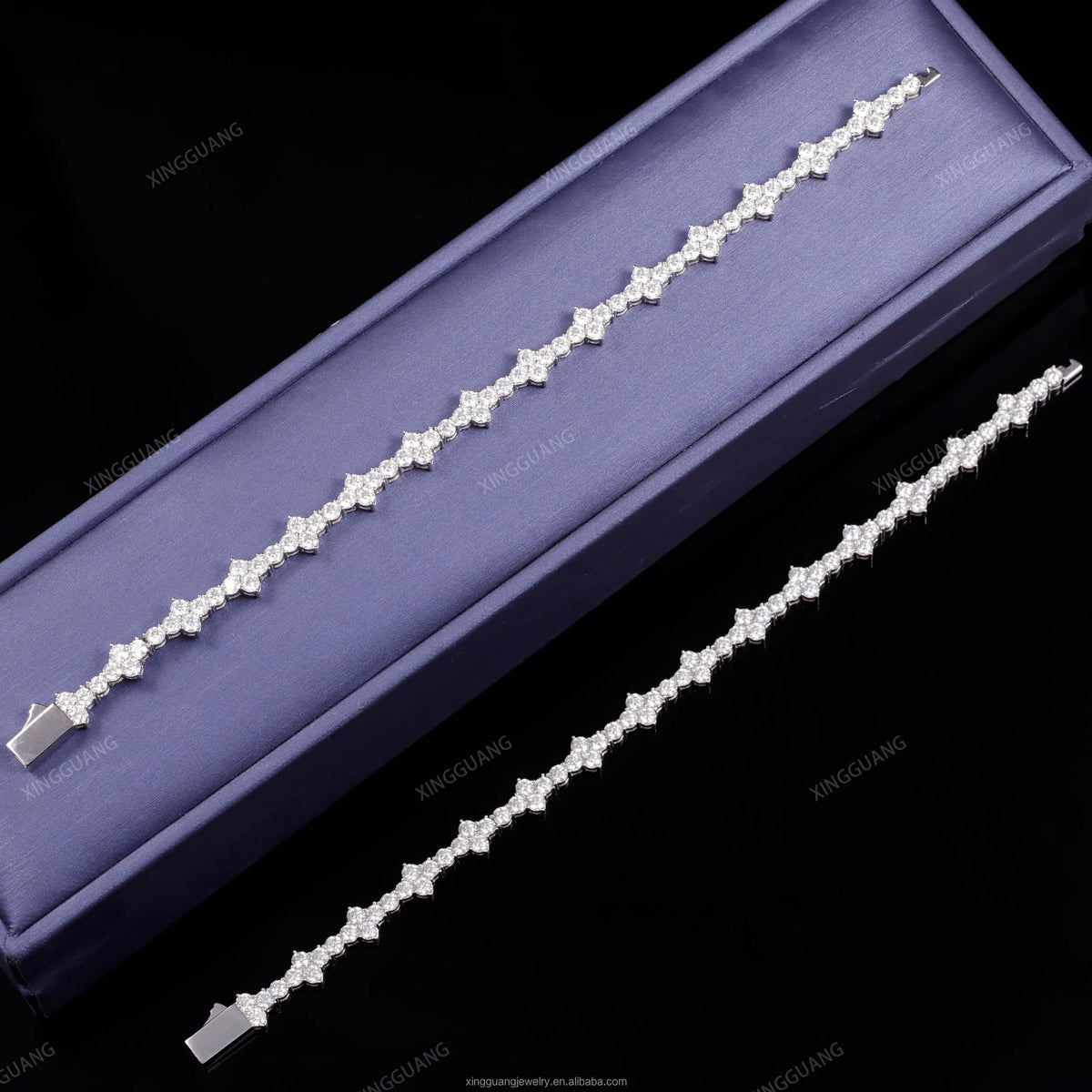 Hip Hop Jewelry Cross Design VVS Moissanite Bracelet 925 Sterling Silver Men Women Bracelet Iced Out Diamond Tennis Bracelet