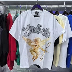 2026 High Quality Cotton Gothic Short Sleeve Skull Printed Hot Drilling T-shirts Low Price Wholesale GUAPI Men's T-shirts - White6
