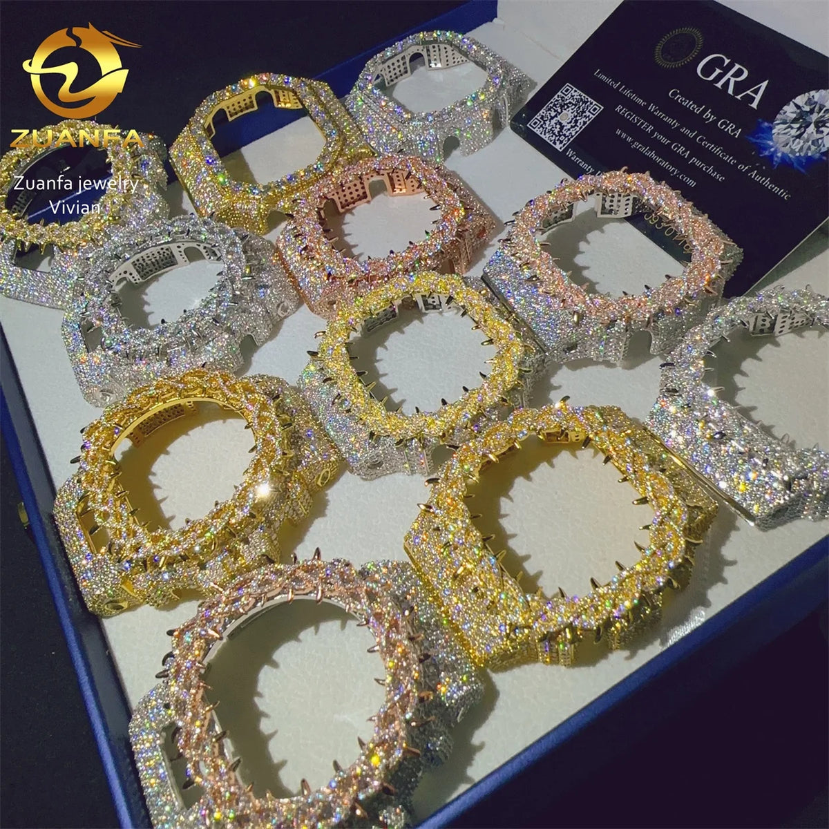 Iced Out Paas Diamond Tester Hip Hop Jewelry DW5600A1 DW5600 Brass VVS Moissanite Diamond Watch Case Bezel