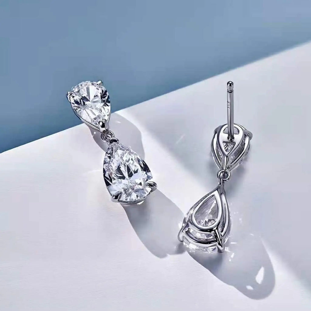 Dangle Earrings for Women Lab Grown Diamond/Emerald/Gemstone Drop Dangle Earrings Hypoallergenic White Gold Plated Jewelry