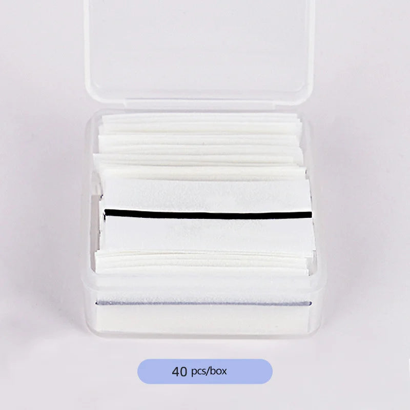 40pcs Black Self-Adhesive Eyelash Strips Tape with Waterproof Liquid Lash Glue Beauty Tool - Mix / Box