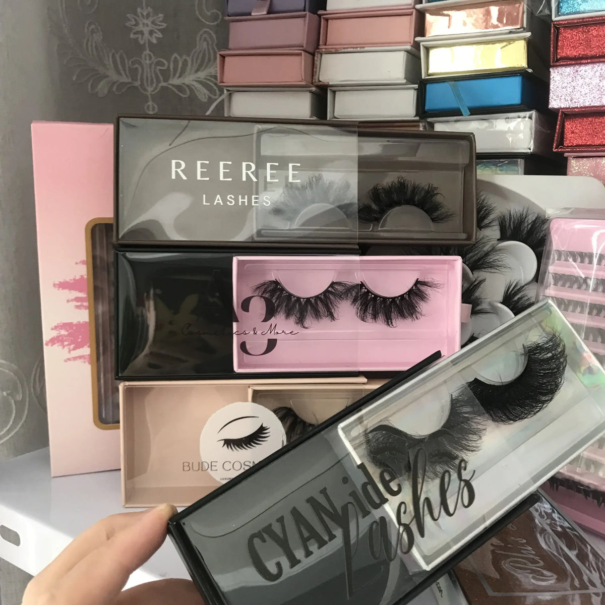 Wholesale Vendor  Russian 5D 3D Curl Real Cils Natural Eyelash Mink Spiky Wispy Faux Cils Synthetic Hair Faux Lash Strips