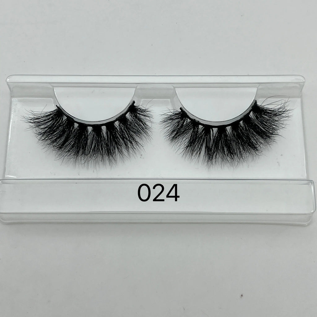 Long Fluffy 25mm Real Mink Eyelashes Wholesale Custom Logo Strip Lashes Bulk Vendor