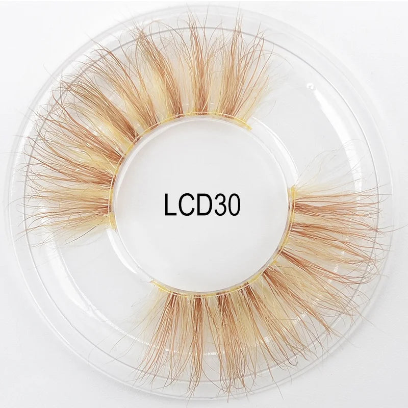 Heart Girl Wholesale  Lash  3D Colourful Lashes Natural Fluffy 25mm Mink False Full Strip Eyelash Boxes Custom logo - Mix / Plastictray+cover / LCD30