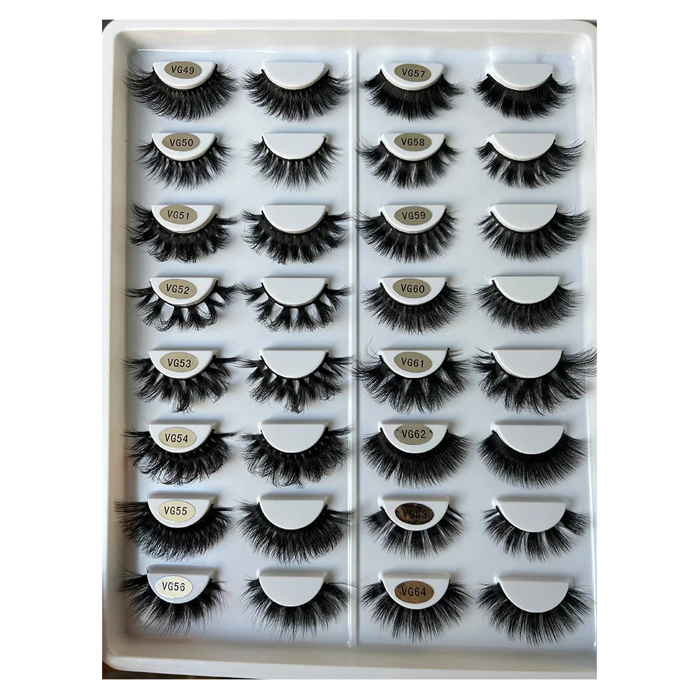 Wholesale Vegan FAUX Mink Eyelashes 25mm 3D Fluffy Full Strip Lashes with Box Cruelty-Free Vendors