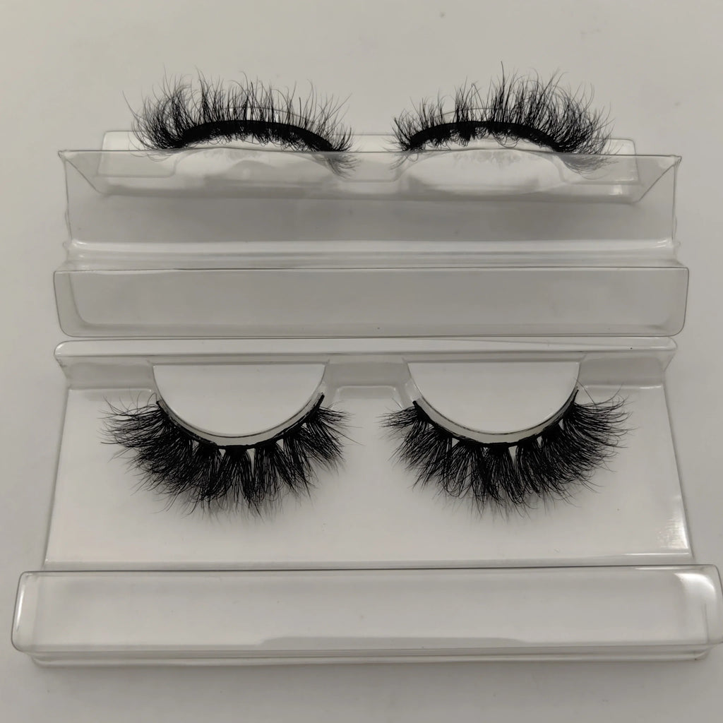 Long Fluffy 25mm Real Mink Eyelashes Wholesale Custom Logo Strip Lashes Bulk Vendor