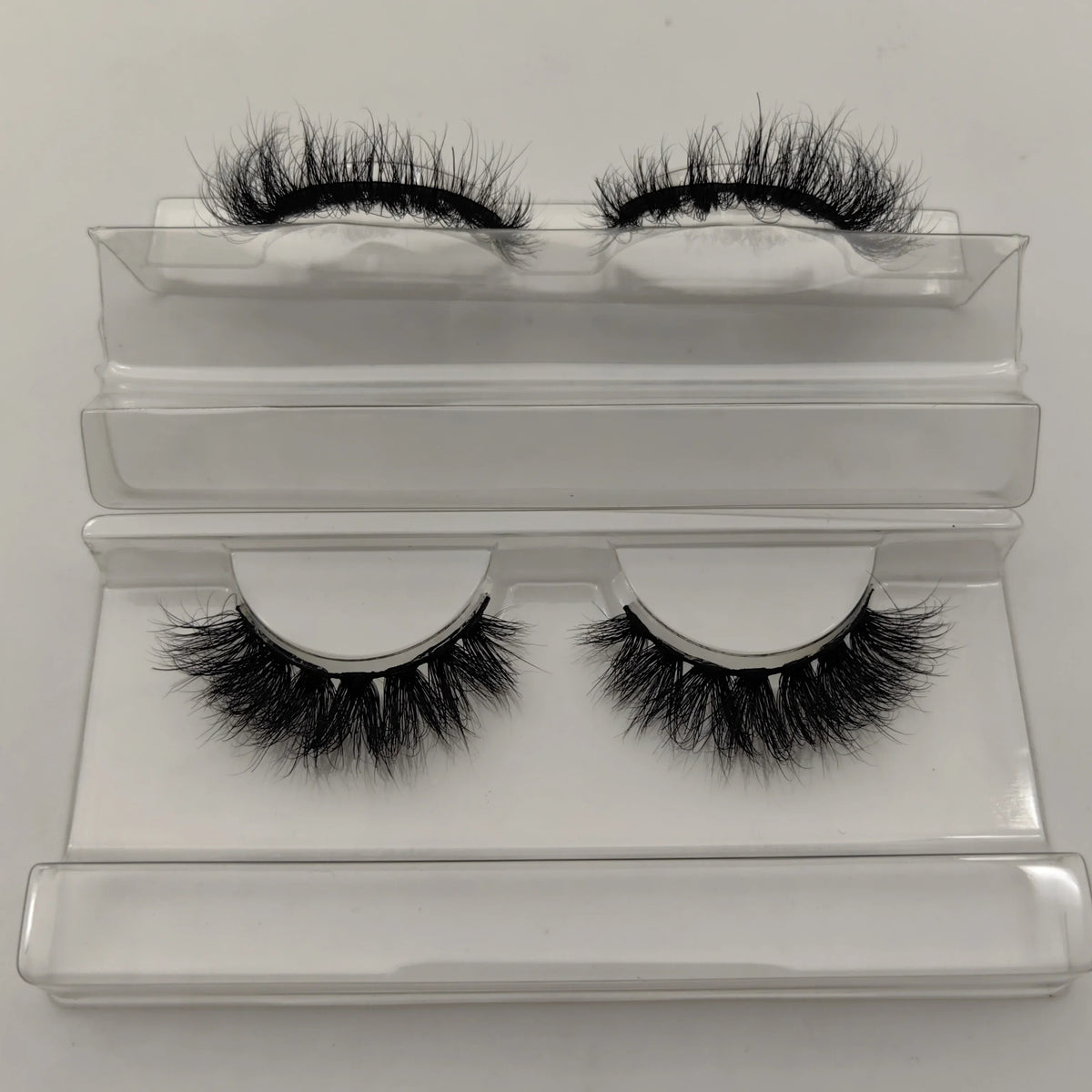 Long Fluffy 25mm Real Mink Eyelashes Wholesale Custom Logo Strip Lashes Bulk Vendor