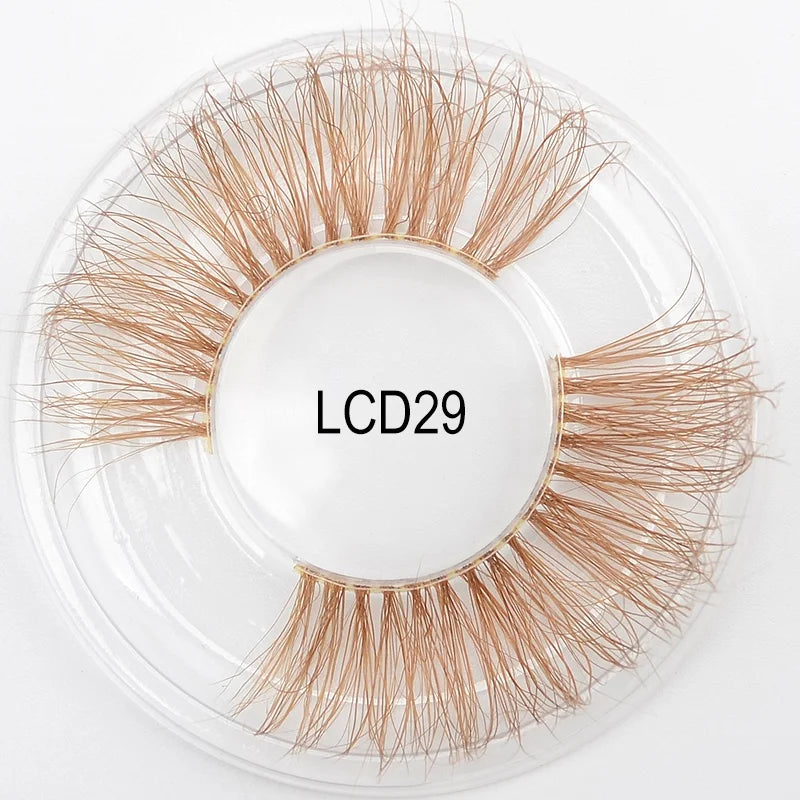 Heart Girl Wholesale  Lash  3D Colourful Lashes Natural Fluffy 25mm Mink False Full Strip Eyelash Boxes Custom logo - Mix / Plastictray+cover / LCD29