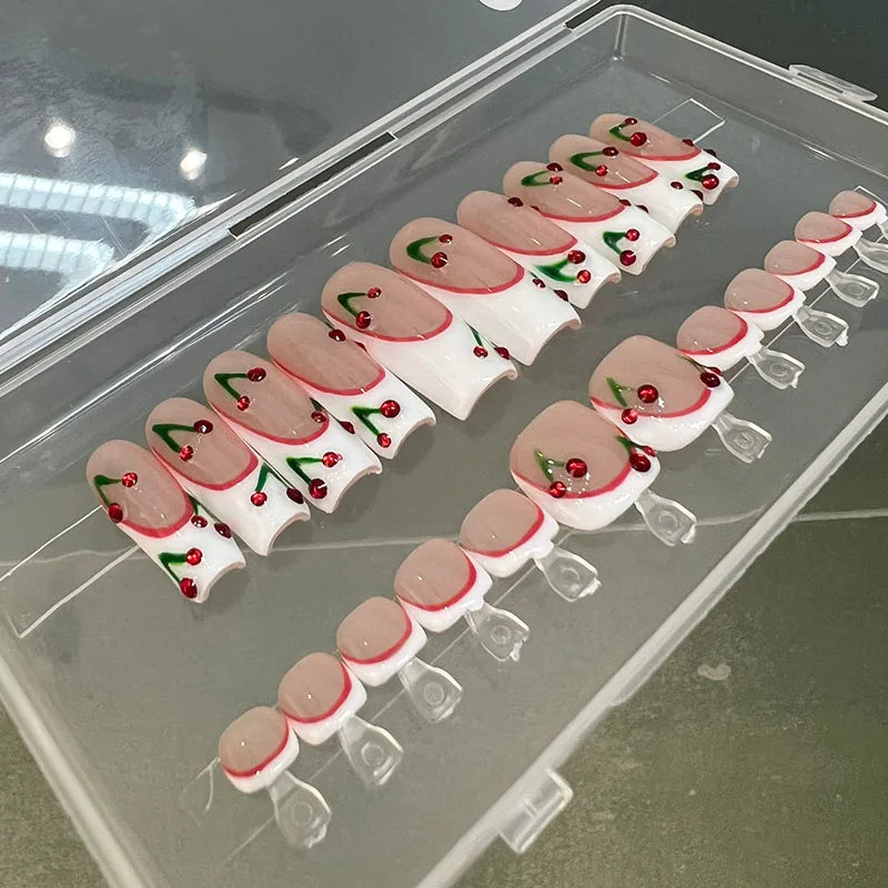 Custom Logo Box Wholesale 100% Handmade Acrylic Art Nail Press-on Nails 3D Design Full Cover with Glue - JY-508 / 0.05KG / S1