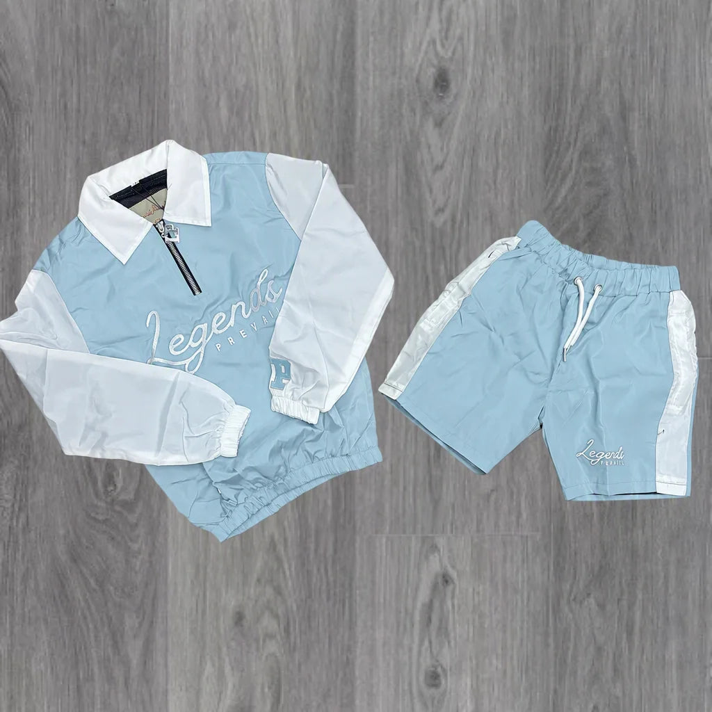 Custom Streetwear Men Windbreaker Nylon Jacket and Shorts Set Zip up Nylon Two Piece Windbreaker Short Set Tracksuit for Mens