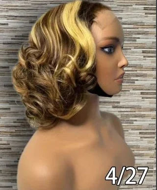 Glueless Short Bouncy Loose Wave Wig 5*5 HD Lace Front Wig Pre Plucked Bouncy Curl Bob Wig Raw Virgin 100% Vietnamese Human Hair - 4/27
