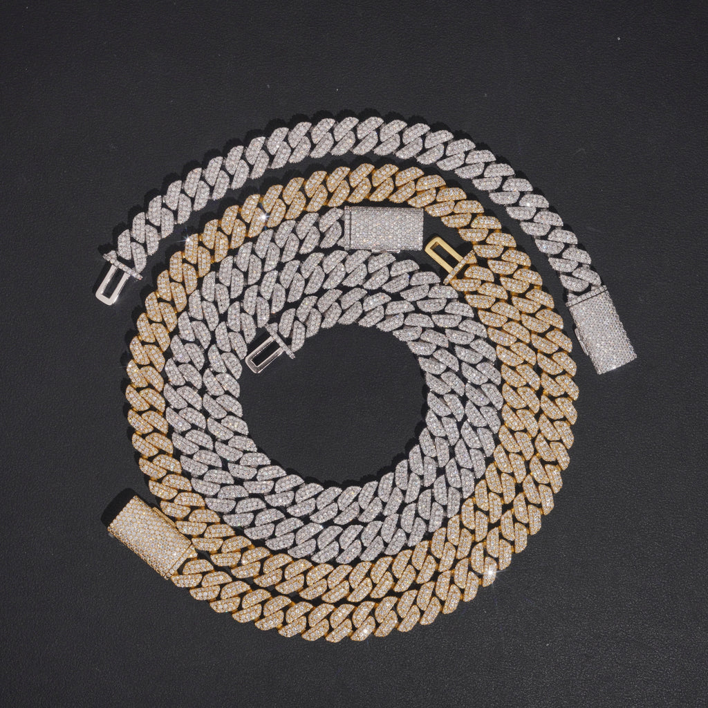 GRA Certificated Moissanite Chain Cuban 6 8 10 MM Hip Hop Jewelry VVS Moissanite Cuban Link Brass Miami Cuban Link Chain