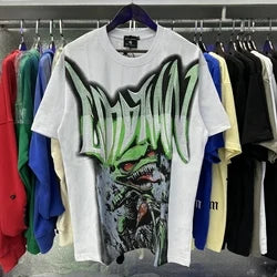 2026 High Quality Cotton Gothic Short Sleeve Skull Printed Hot Drilling T-shirts Low Price Wholesale GUAPI Men's T-shirts