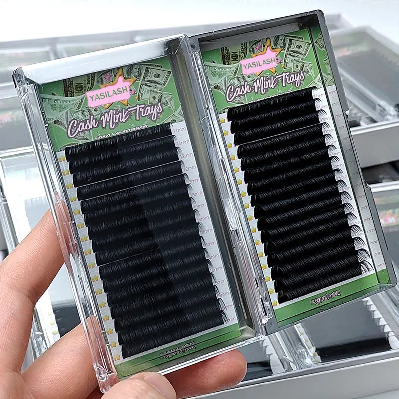 Wholesale Eyelash Extensions De Cils Individual Mink Professional Classic Lash Tray Soft Matte Volume Cashmere Lash Trays