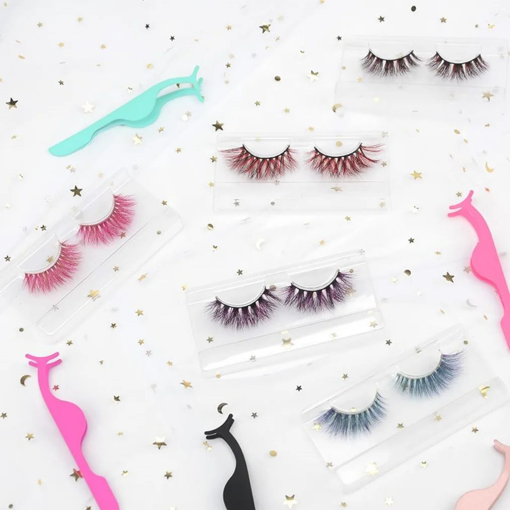 Heart Girl Wholesale  Lash  3D Colourful Lashes Natural Fluffy 25mm Mink False Full Strip Eyelash Boxes Custom logo