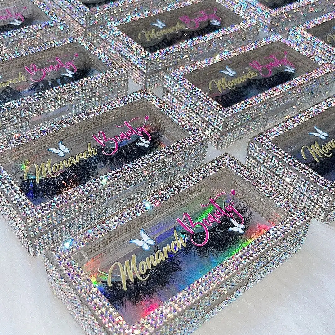 Long Fluffy 25mm Real Mink Eyelashes Wholesale Custom Logo Strip Lashes Bulk Vendor