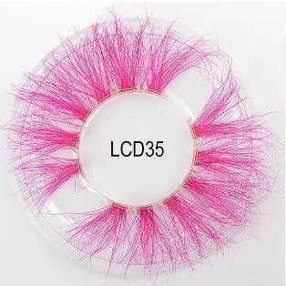 Heart Girl Wholesale  Lash  3D Colourful Lashes Natural Fluffy 25mm Mink False Full Strip Eyelash Boxes Custom logo - Mix / Plastictray+cover / LCD35