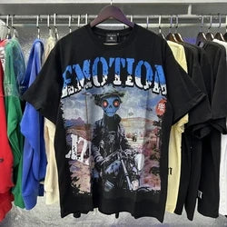 2026 High Quality Cotton Gothic Short Sleeve Skull Printed Hot Drilling T-shirts Low Price Wholesale GUAPI Men's T-shirts - Black8