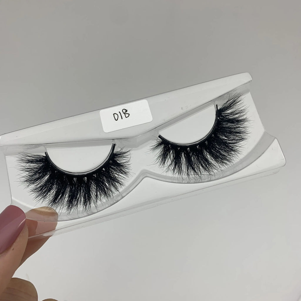 Long Fluffy 25mm Real Mink Eyelashes Wholesale Custom Logo Strip Lashes Bulk Vendor