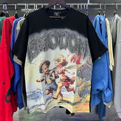 2026 High Quality Cotton Gothic Short Sleeve Skull Printed Hot Drilling T-shirts Low Price Wholesale GUAPI Men's T-shirts