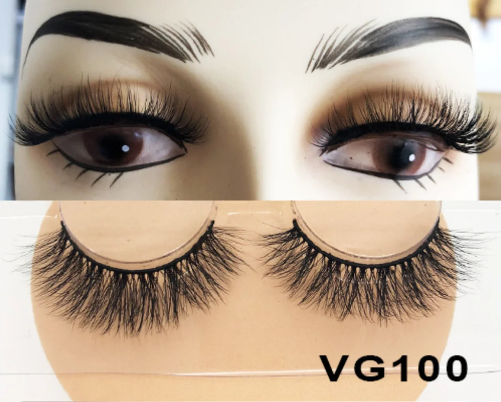 Wholesale Vegan FAUX Mink Eyelashes 25mm 3D Fluffy Full Strip Lashes with Box Cruelty-Free Vendors