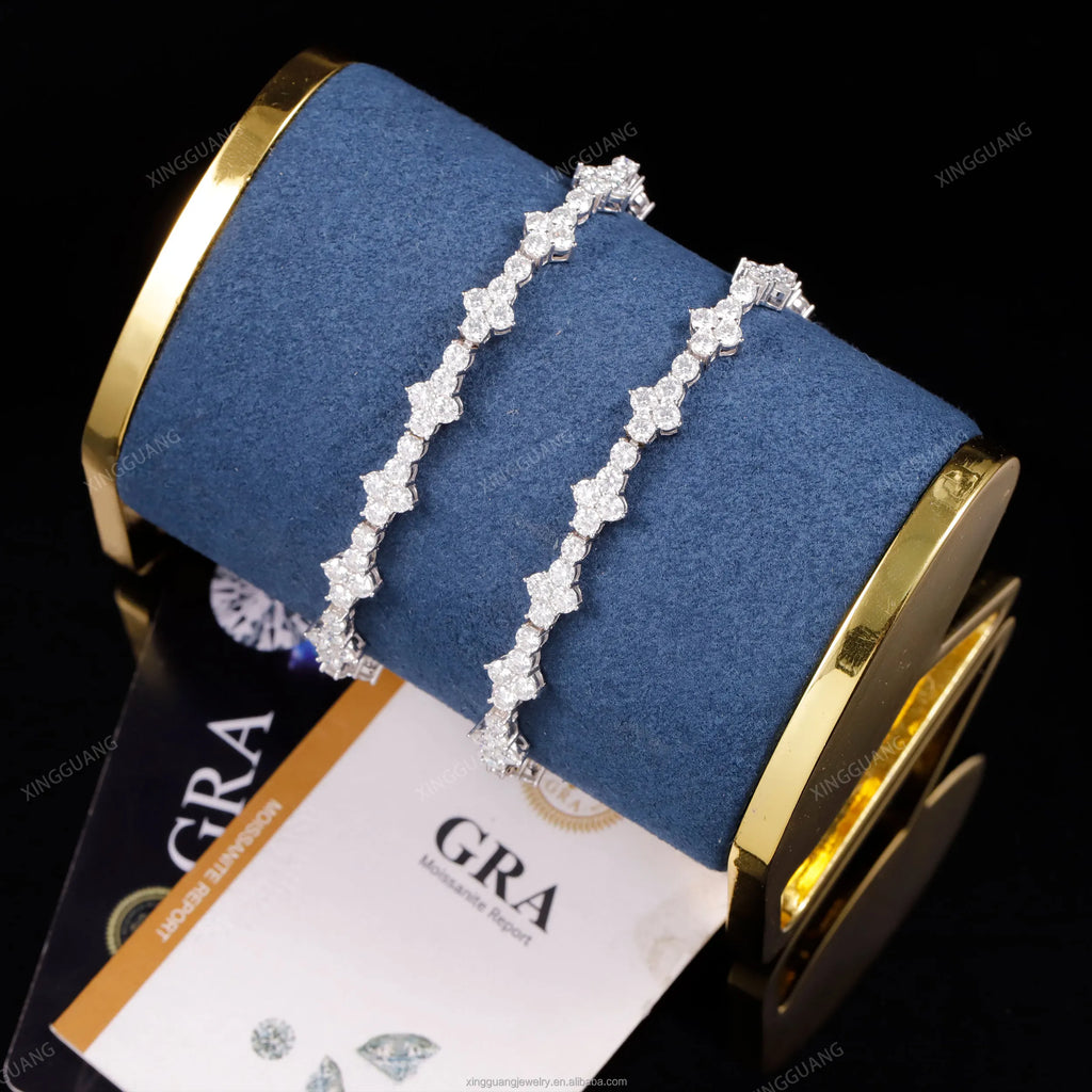 Hip Hop Jewelry Cross Design VVS Moissanite Bracelet 925 Sterling Silver Men Women Bracelet Iced Out Diamond Tennis Bracelet