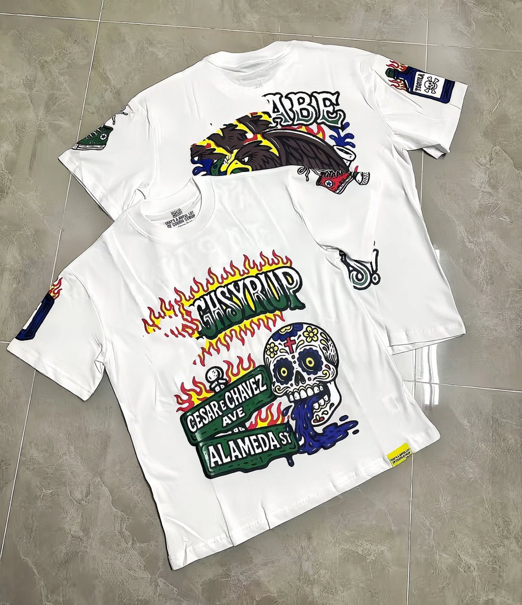 THAT'S AWFUL LOT COUGH SYRUP Men's Oversized Loose Fit T-shirt 100% Cotton Satin Fabric Breathable Anti-Pilling Character