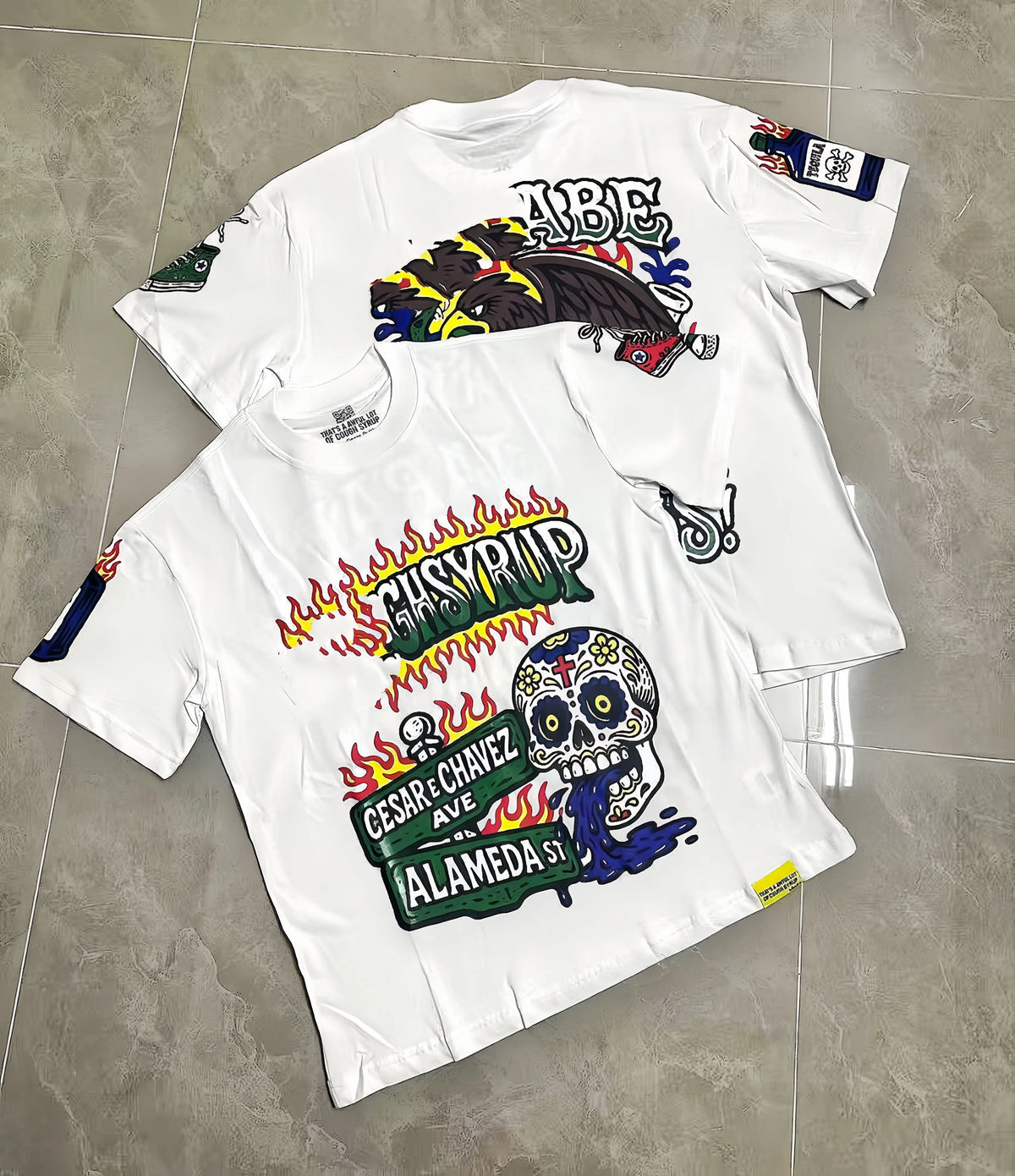 THAT'S AWFUL LOT COUGH SYRUP Men's Oversized Loose Fit T-shirt 100% Cotton Satin Fabric Breathable Anti-Pilling Character