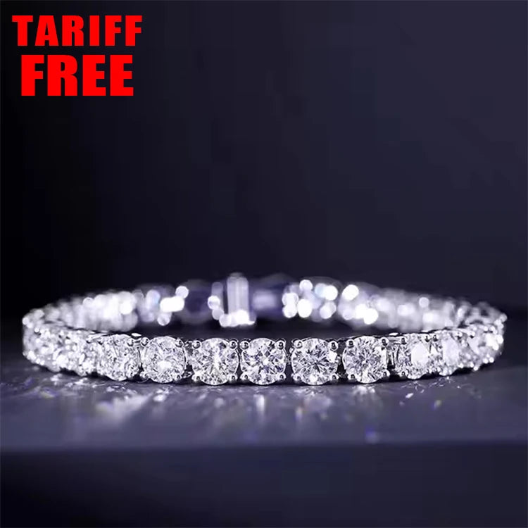 Custom Lab-grown diamond Tennis Bracelet/necklace IGI Certificate Gold Plated 925 Sterling Sliver Claw Setting Fashion Jewelry