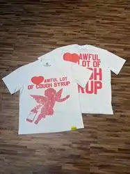 THAT'S AWFUL LOT COUGH SYRUP Men's Oversized Loose Fit T-shirt 100% Cotton Satin Fabric Breathable Anti-Pilling Character
