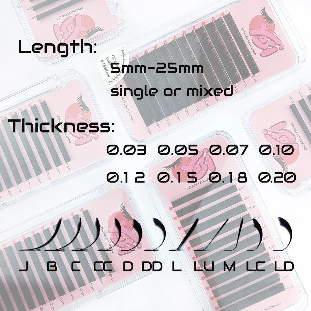 Wholesale Eyelash Extensions De Cils Individual Mink Professional Classic Lash Tray Soft Matte Volume Cashmere Lash Trays