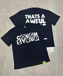 THAT'S AWFUL LOT COUGH SYRUP Men's Oversized Loose Fit T-shirt 100% Cotton Satin Fabric Breathable Anti-Pilling Character