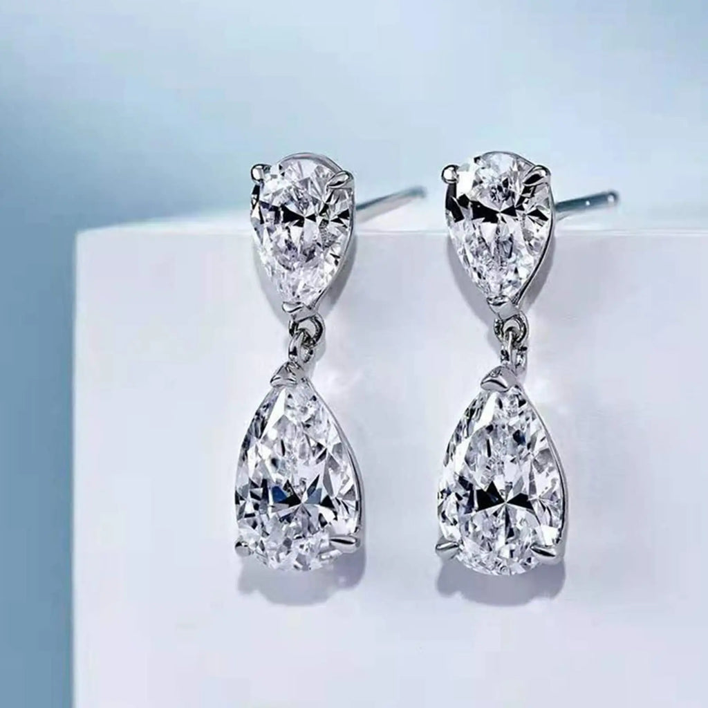 Dangle Earrings for Women Lab Grown Diamond/Emerald/Gemstone Drop Dangle Earrings Hypoallergenic White Gold Plated Jewelry