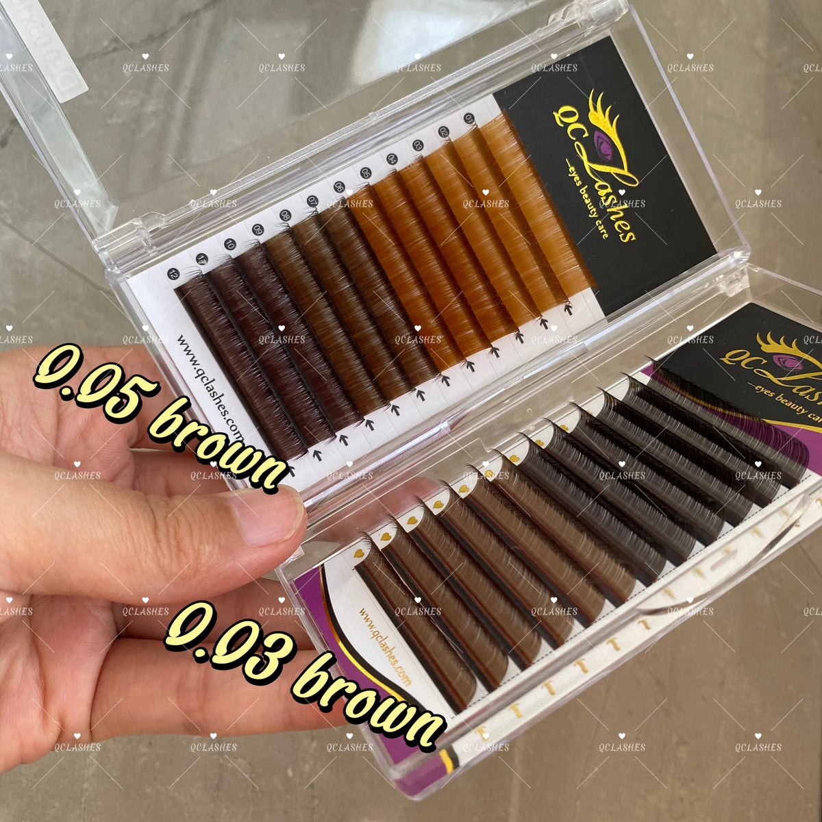 Custom 0.03 0.05 0.07 Volume Rainbow Lash Tray Vendor Wholesale Private Label Individual Mix Brown Colorful Eyelash Extensions