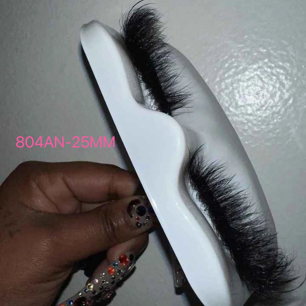 2026 New Design Handmade Strip Lashes Wholesale Custom Logo 18mm 25mm Natural Thick Full Mink Hair Spike Eyelashes - 804AN--25MM--No Bottom Lashes. Lashes On Clear Tray / Dramatic / Mix